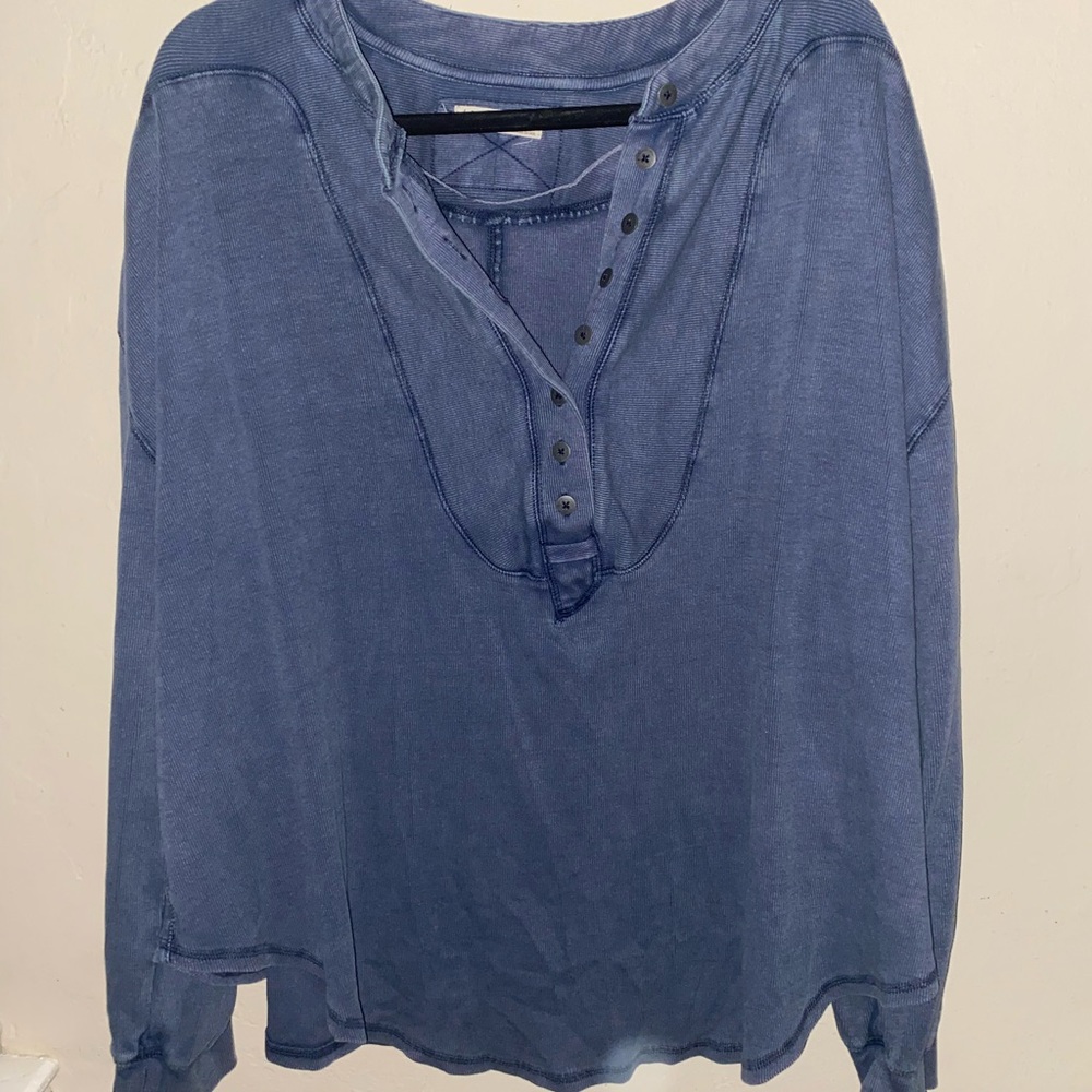 Free People Indigo Blouse